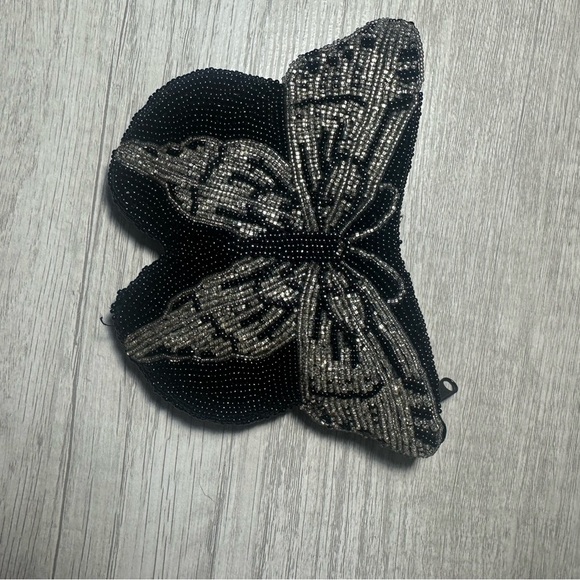 Neiman Marcus Black and Silver Beaded Butterfly Bag 👑 - Picture 4 of 4